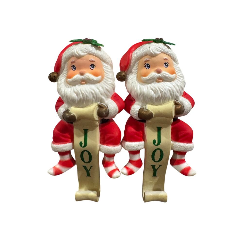 Enesco Santa Stocking Holders Vintage 80's